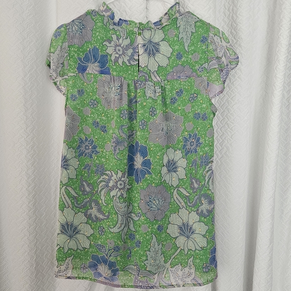 💵3/$20 Joie Green Flowy Boho Floral Print Blouse Sz Small - Picture 11 of 11